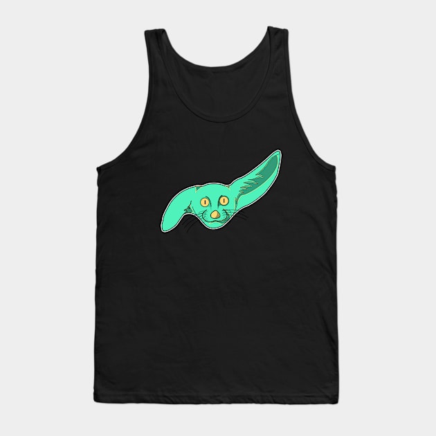 cute cyan fannec fox face cartoon Tank Top by dwalikur